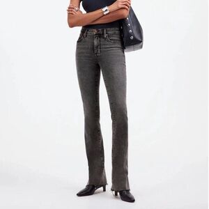 Madewell Kick Out Full Length Jeans Mid Rise Paynes Wash Gray Black Size 30